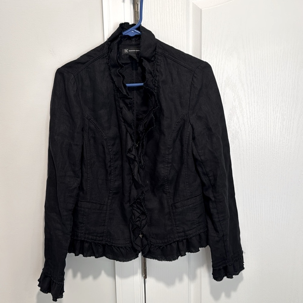 INC linen womens lightweight jacket w zipper -size medium